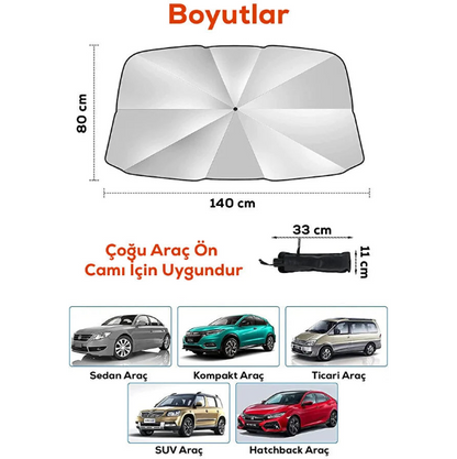 🚗 AirPilot Şemsiye Tip Ön Cam Güneşlik