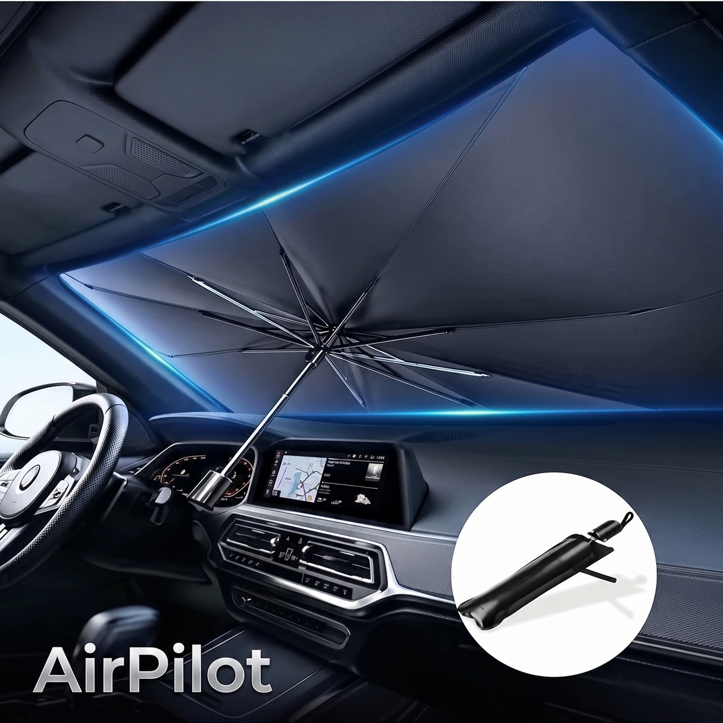 🚗 AirPilot Şemsiye Tip Ön Cam Güneşlik